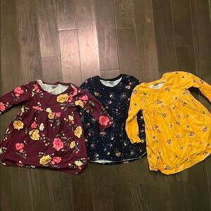 Old Navy Fall Floral Baby Long Sleeve Dresses - Set of 3 - 6-12 months
